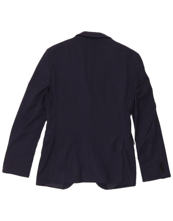 Jachetă pentru bărbați Dkny, slim fit, cu 2 nasturi, UK 38, lână, albastru bleumarin mediu