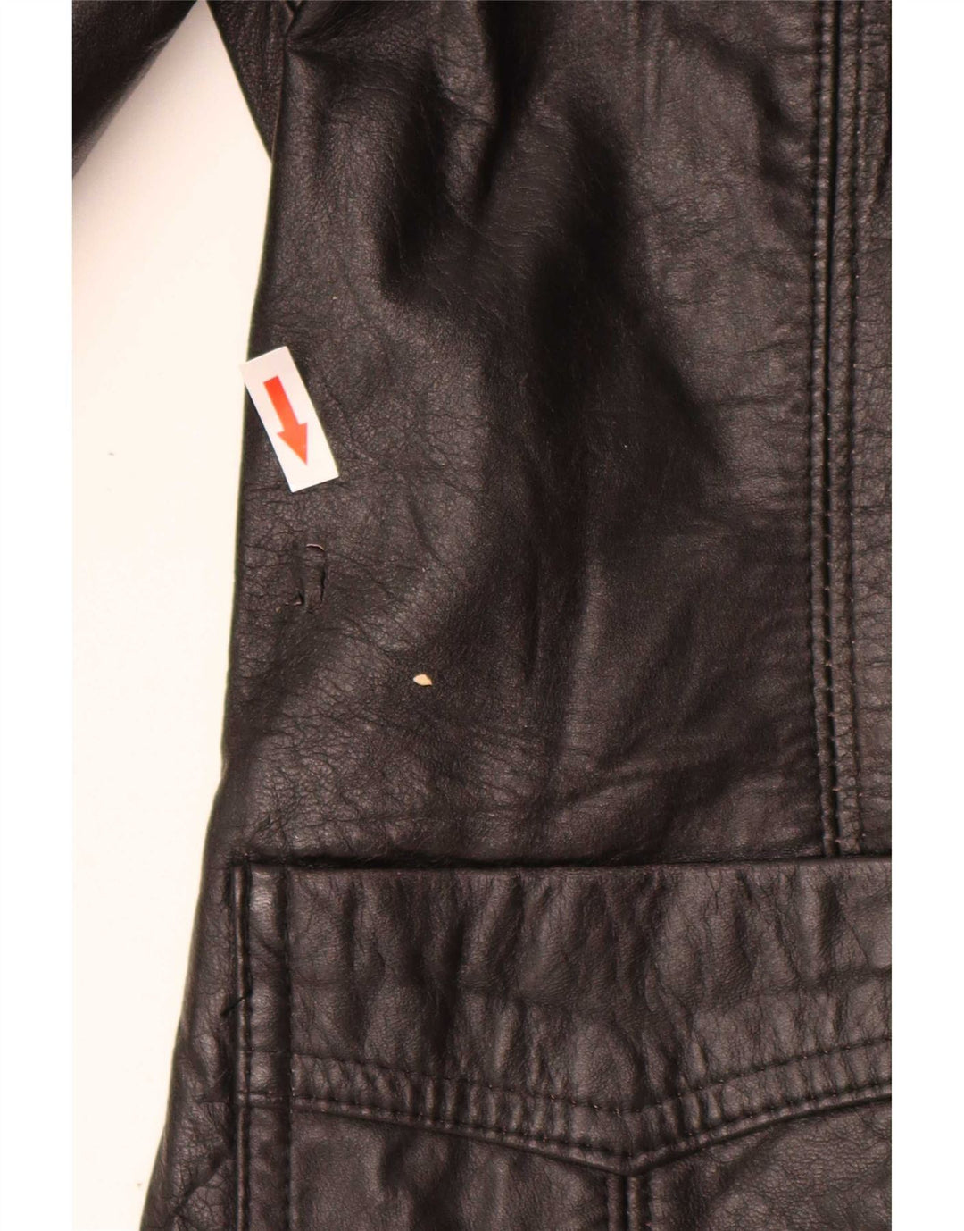 Jachetă vintage din piele cu 3 nasturi pentru femei IT 44 Medium Black