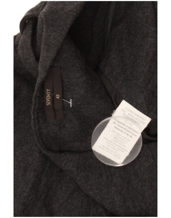 Fusta A-Line pentru femei Seventy IT 42 Medium W28 Lână virgină cu pete gri