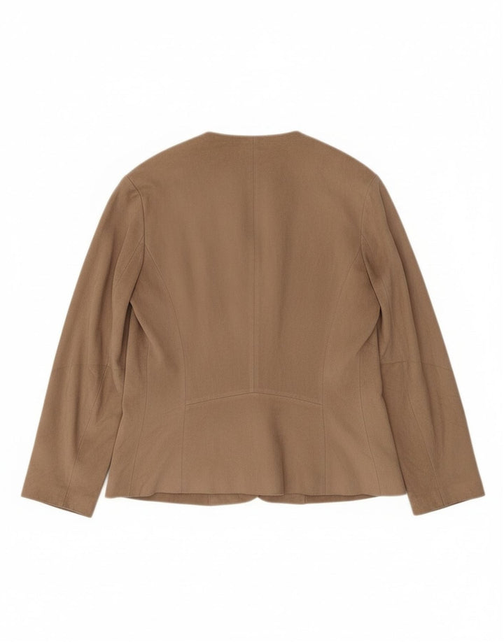 Top cardigan Zara pentru femei cu mâneci 3/4 UK 14 Medium Bej Poliester