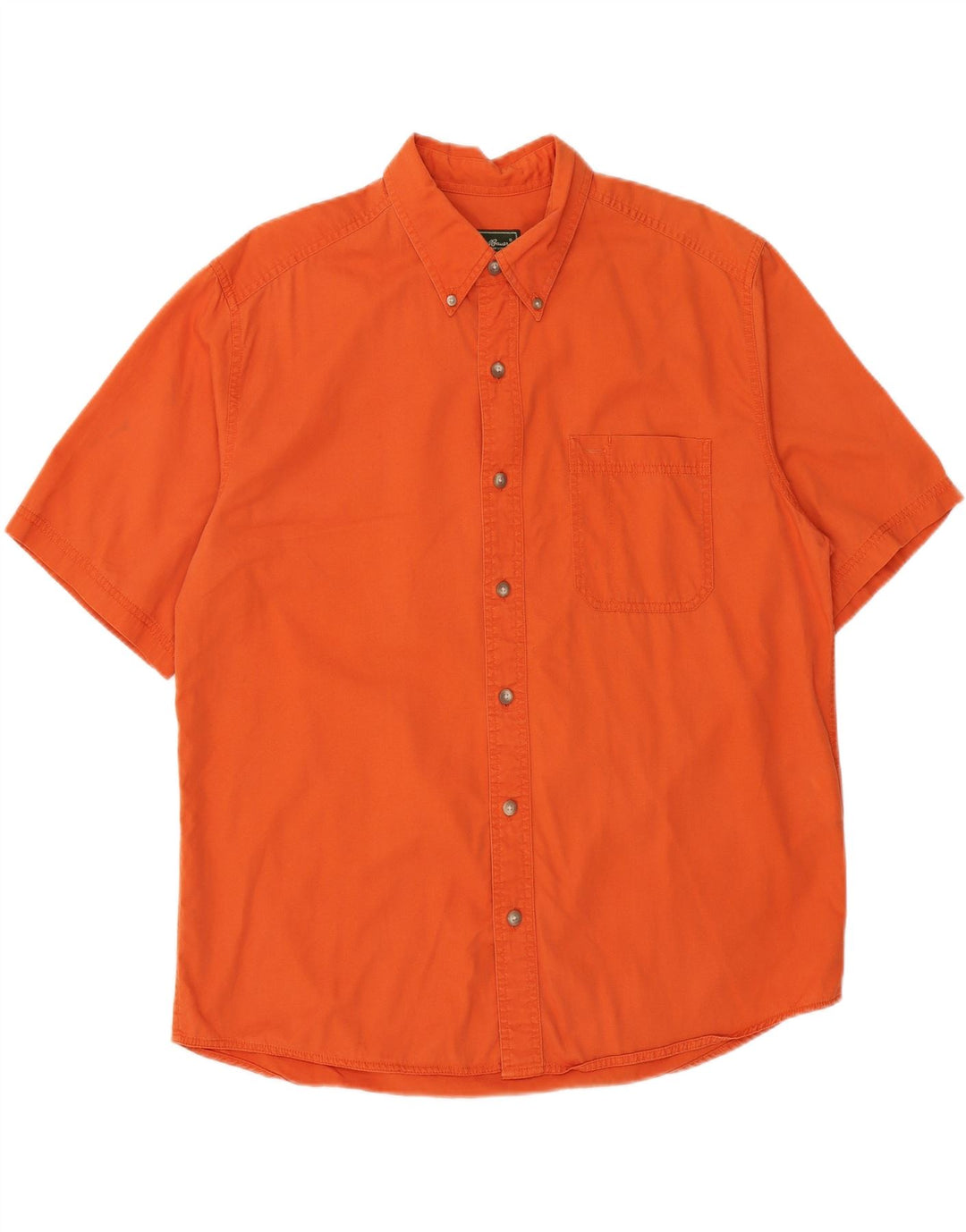 EDDIE BAUER Mens Short Sleeve Shirt Large Orange Cotton Vintage Eddie Bauer and Second-Hand Eddie Bauer from Messina Hembry 
