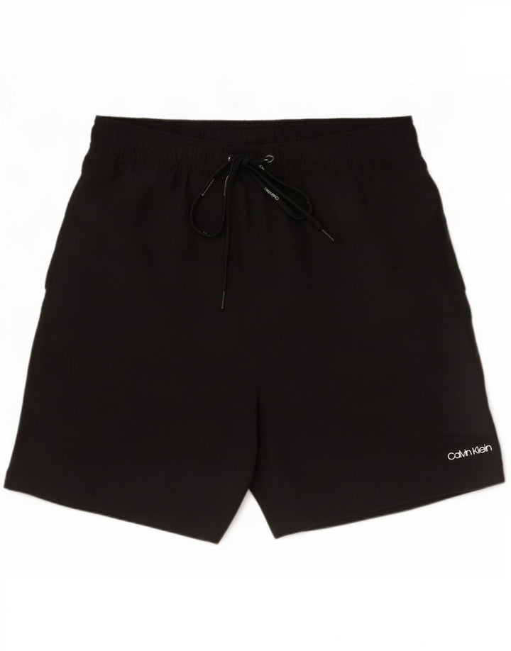 Pantaloni scurți de înot Calvin Klein pentru bărbați, poliester mediu negru