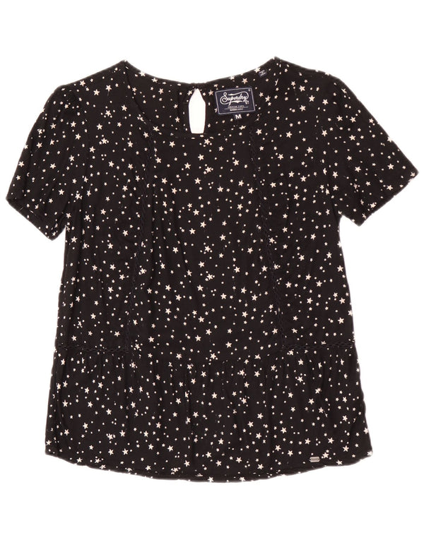 Bluză Superdry Femei Top UK 12 Medium Black Spotted Viscose