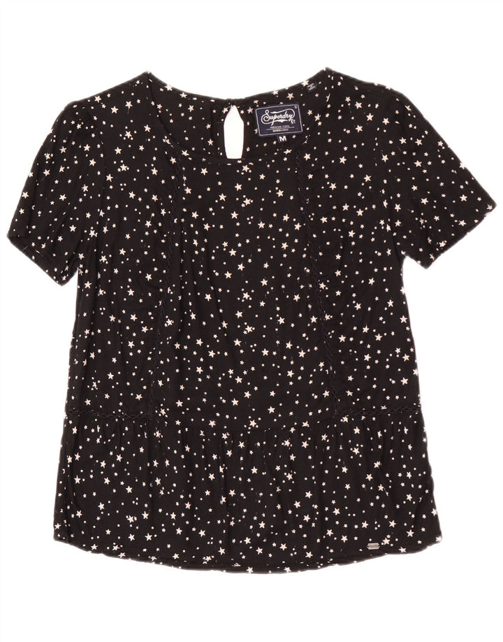 Bluză Superdry Femei Top UK 12 Medium Black Spotted Viscose