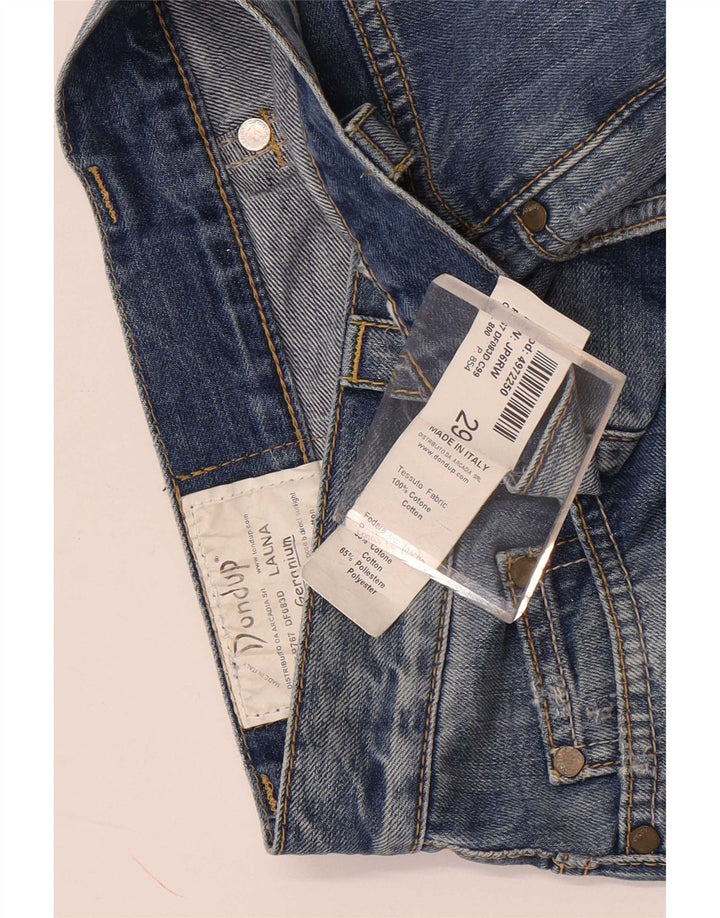 Pantaloni scurți Dondup pentru femei cu talie înaltă din denim W29, bumbac albastru mediu