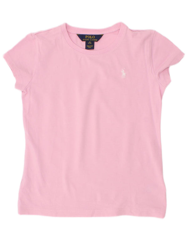 Polo Ralph Lauren Girls T-Shirt Top 8-9 Years Medium Pink Cotton