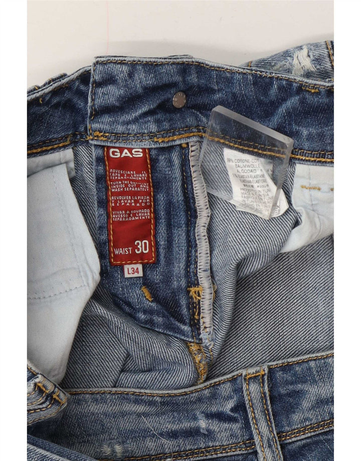 Blugi drepti distressed pentru femei Gas W30 L30 bumbac albastru