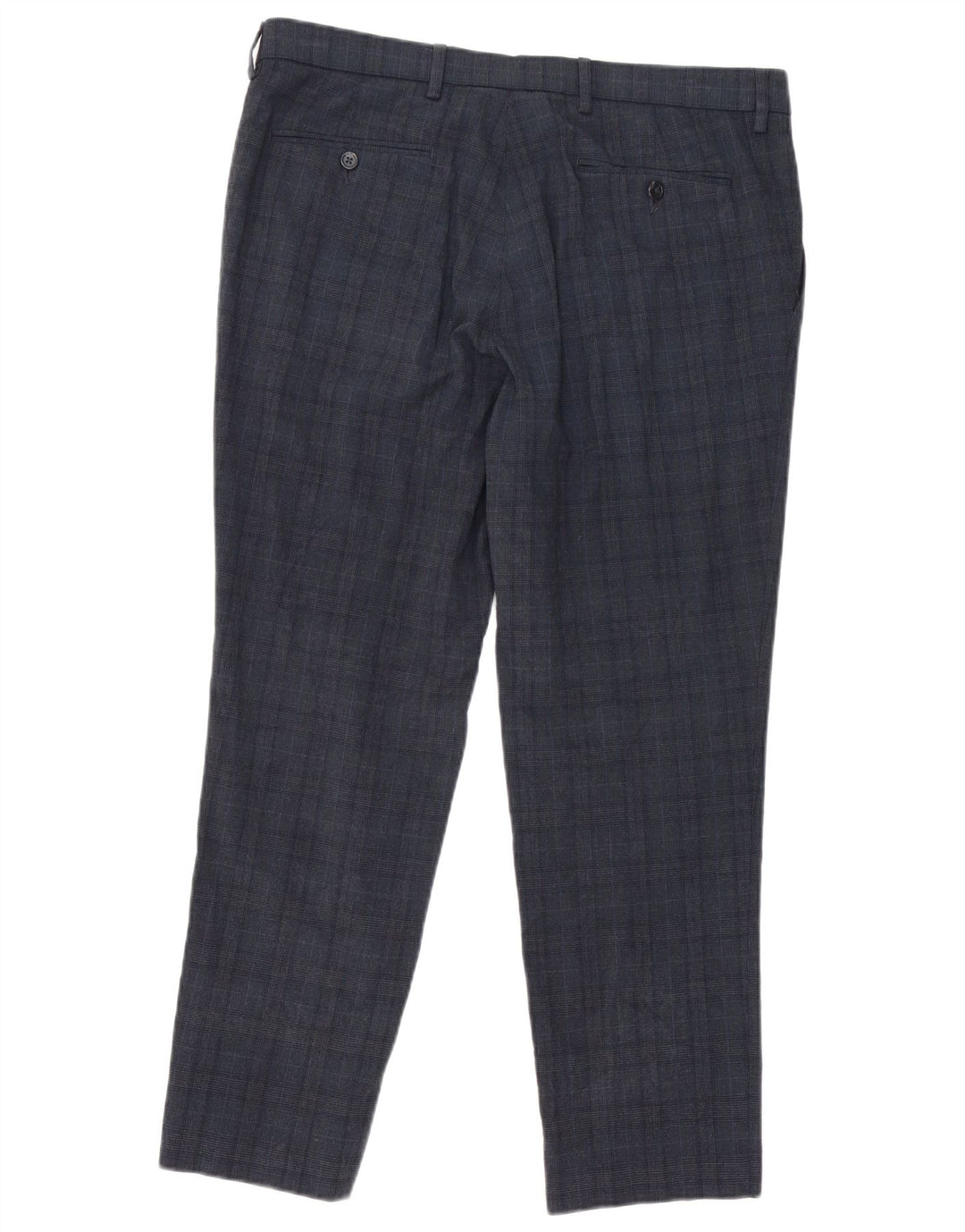 Pantaloni de costum slim pentru bărbați Marks & Spencer L36 L29 bleumarin Check