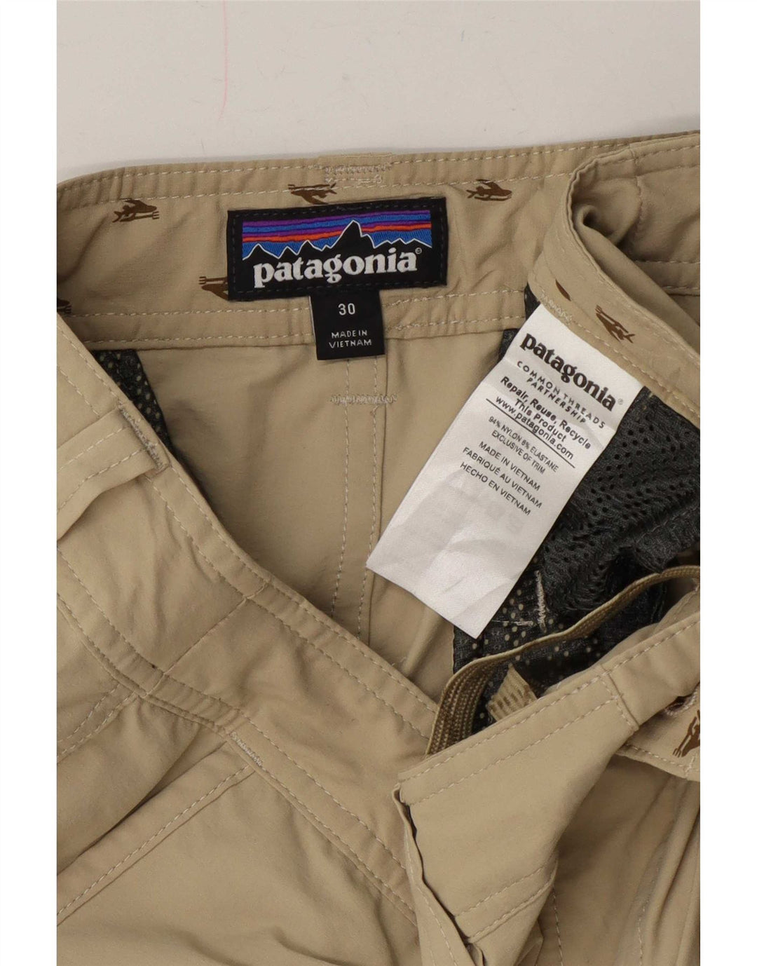 Pantaloni scurți chino pentru bărbați Patagonia W30, nailon, bej mediu