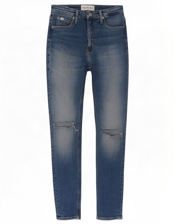 Calvin Klein blugi skinny distressed pentru femei W27 L27 bumbac albastru