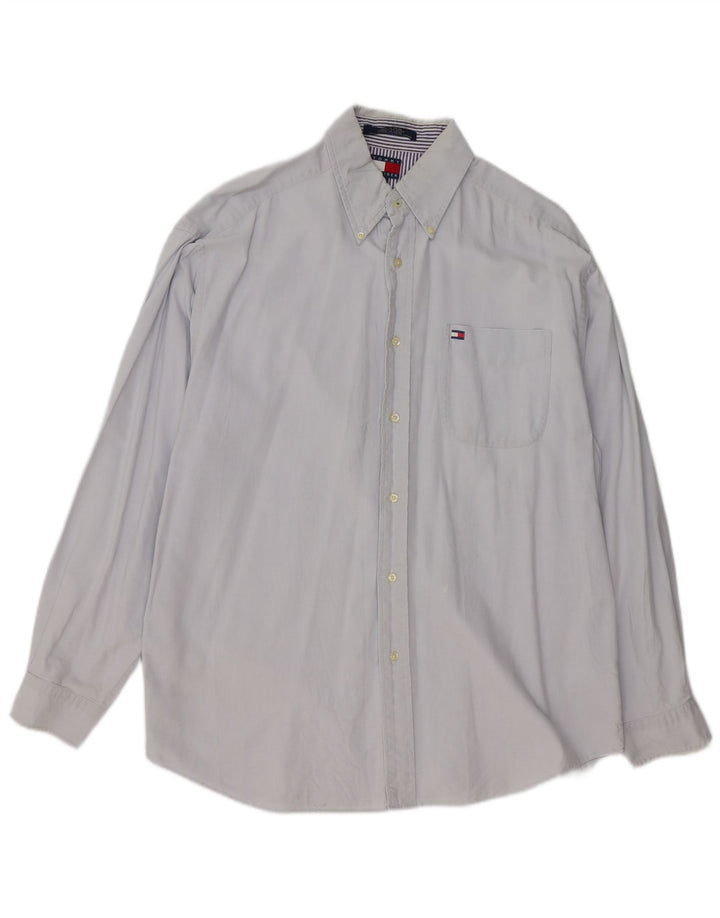 TOMMY HILFIGER Mens Grant Fit Shirt Large Blue Cotton