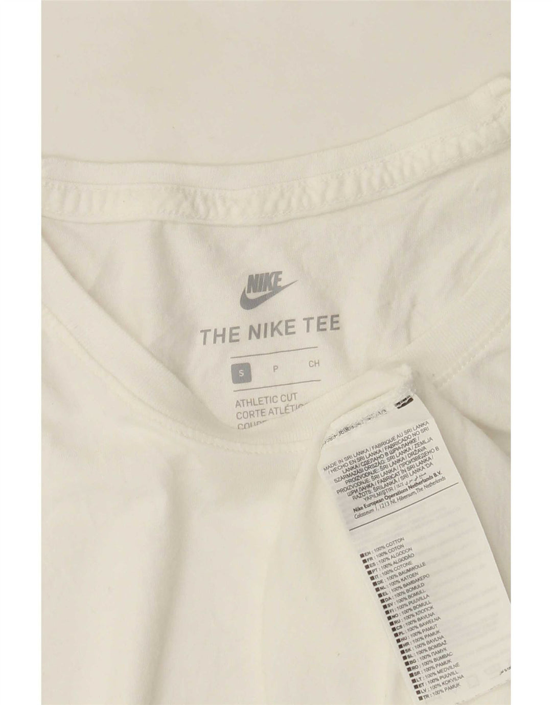 Tricou cu croi atletic Nike pentru bărbați Top mic, alb, bumbac