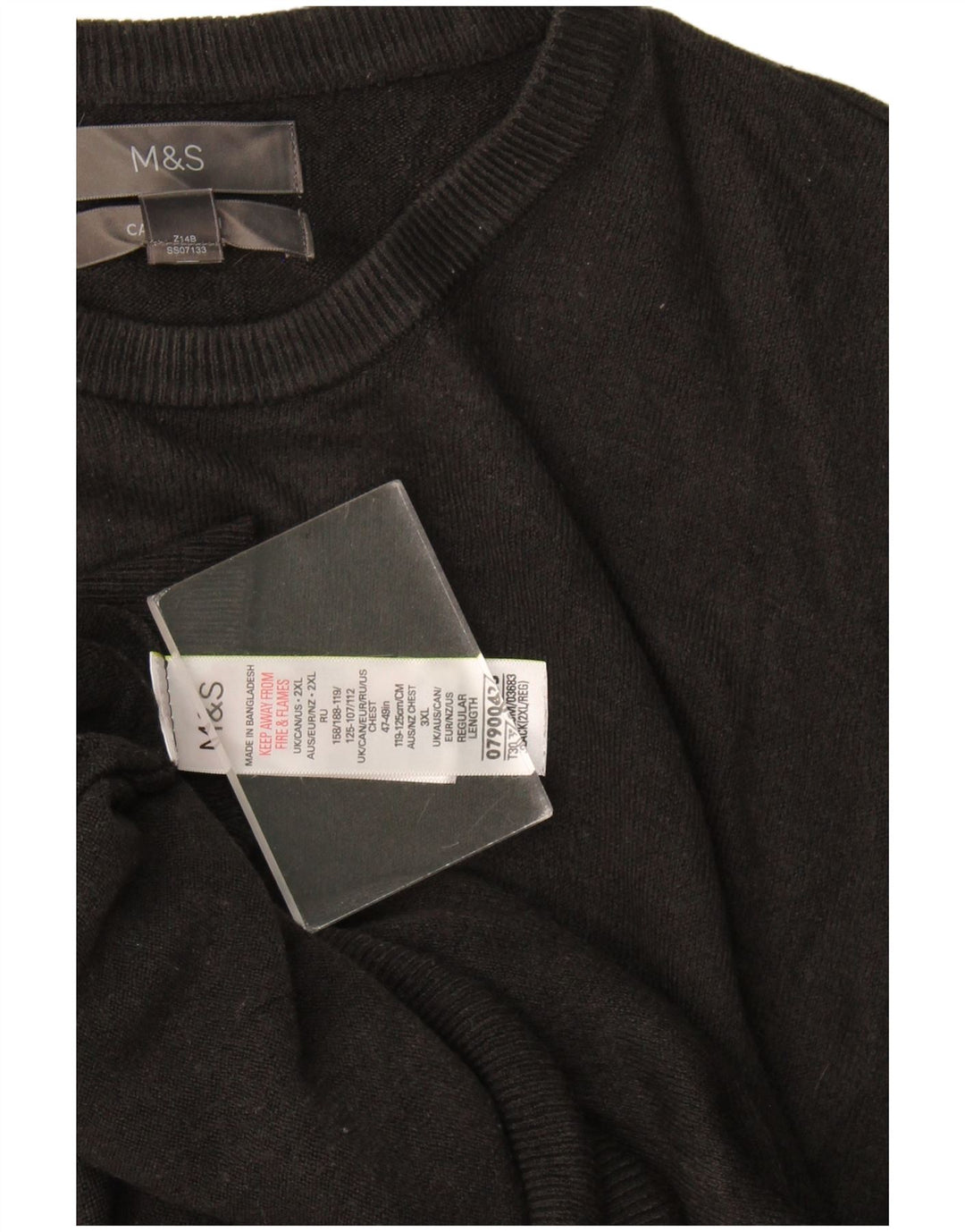 Pulover pentru bărbați Marks & Spencer, cu gât crew, 2XL, acrilic negru