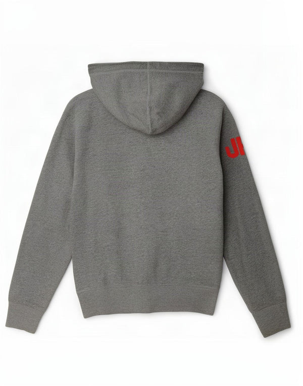 Pulover Superdry pentru bărbați, cu fermoar, bumbac, gri mediu