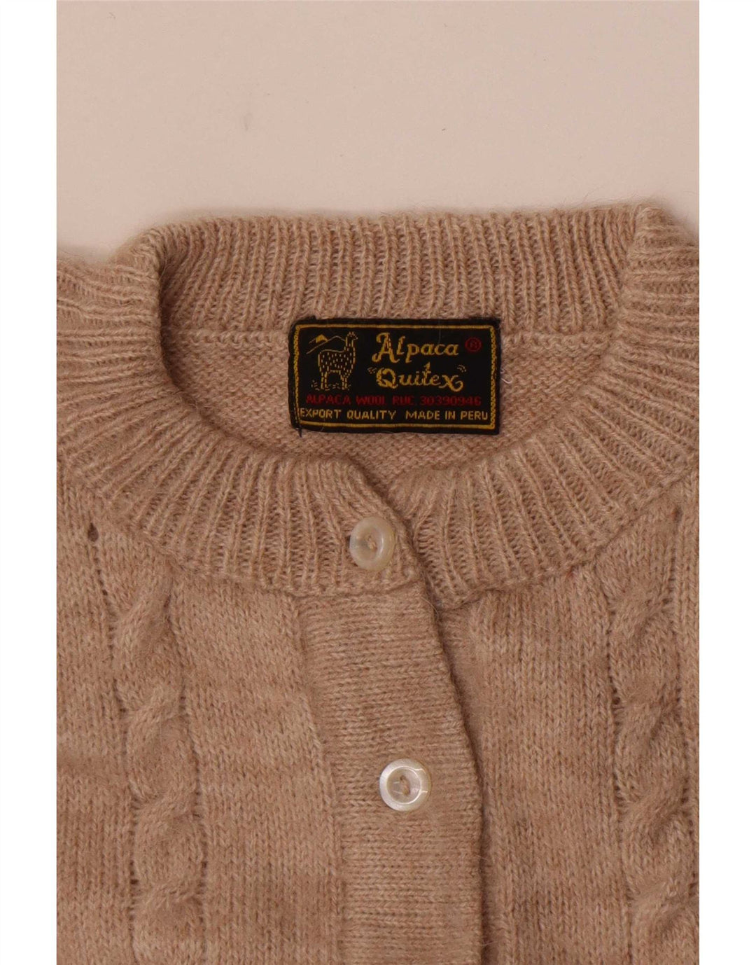 Pulover cardigan Alpaca Quitex pentru femei UK 12 Bej mediu