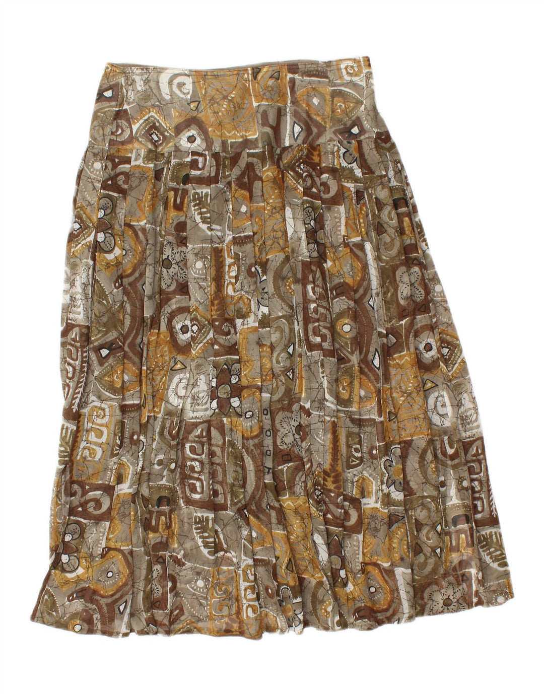Fusta plisată Vintage pentru femei W30 Maro Mediu Patchwork