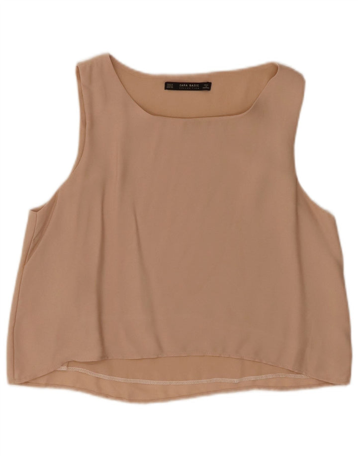 ZARA Womens Vest Top UK 12 Medium Beige