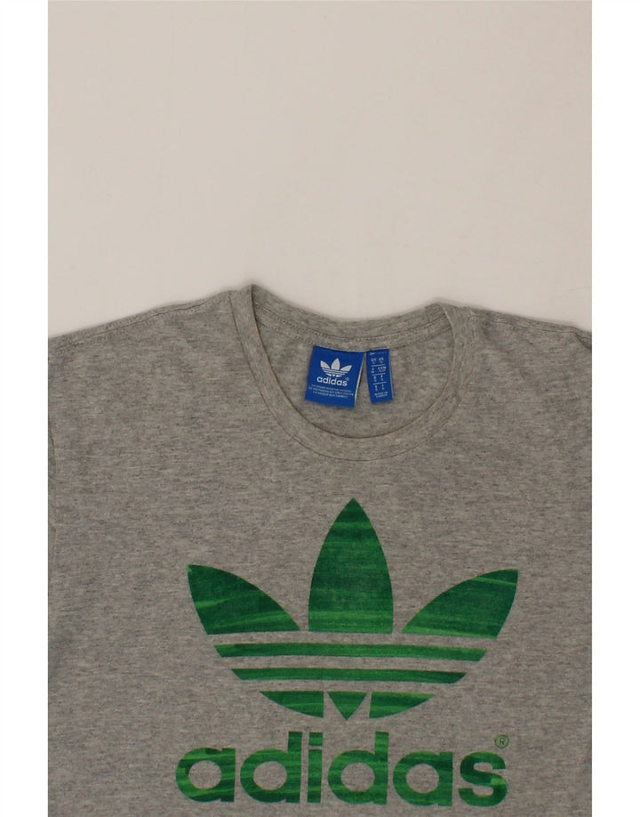 ADIDAS Mens Graphic T-Shirt Top Small Grey Cotton Vintage Adidas and Second-Hand Adidas from Messina Hembry 