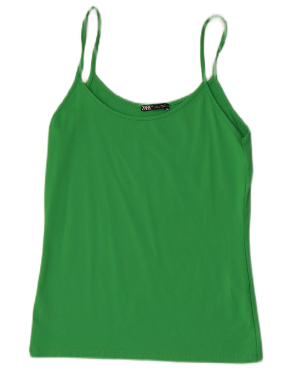 Top camis pentru femei Zara UK 14, mare, verde, poliamidă