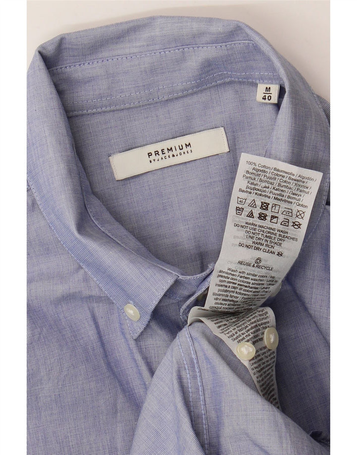 Cămașă Jack & Jones pentru bărbați, mărimea 40, bumbac albastru mediu