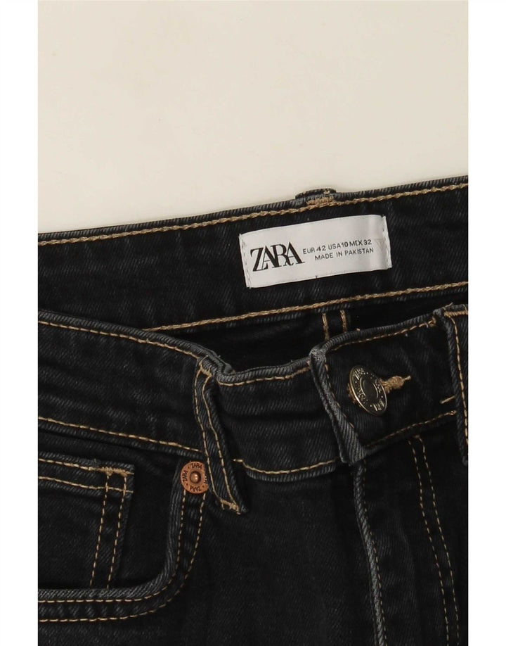 Blugi Zara pentru femei Crop Bootcut EU 42 Large W32 L26 Negri