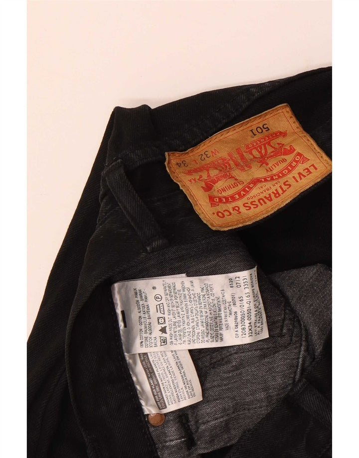 Blugi drepti pentru bărbați Levi's 501 W32 L34 bumbac negru