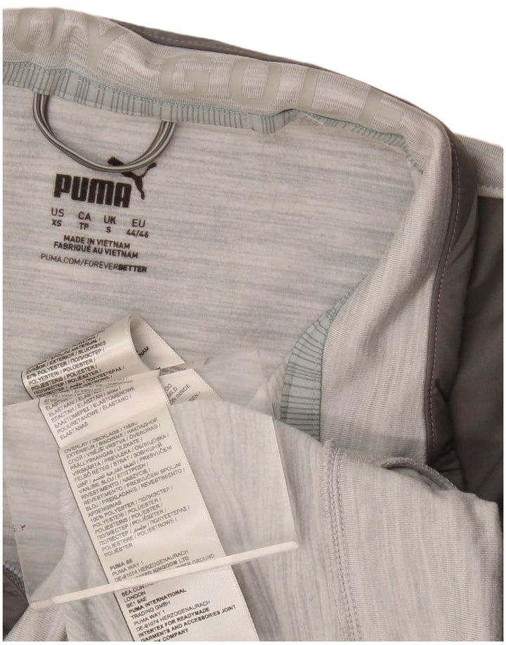 Pulover PUMA pentru bărbați, cu fermoar, cu gât, din poliester color bloc, gri mic