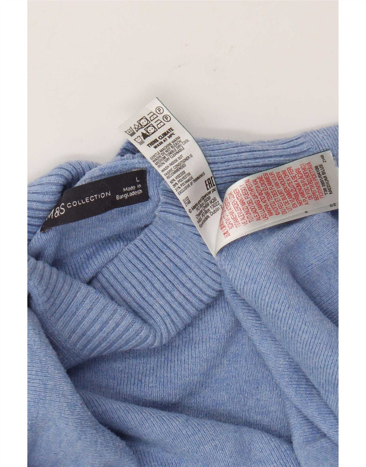 Pulover cu gât țestoasă pentru femei Marks & Spencer UK 16 Large Blue