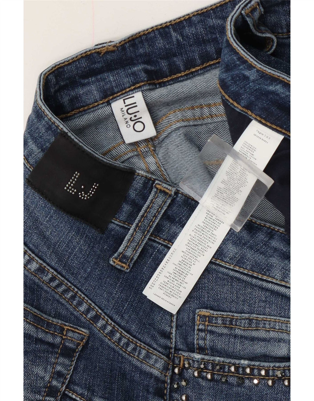 Blugi slim pentru femei Liu Jo W30 L29 poliester albastru