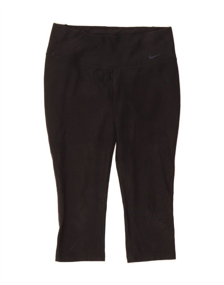 ADIDAS Womens Dri Fit Capri Leggings UK 10 Small  Black Polyester Vintage Adidas and Second-Hand Adidas from Messina Hembry 