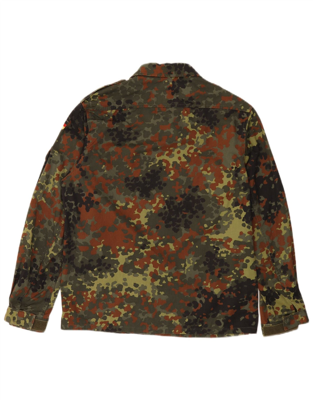 Cămașă militară vintage pentru bărbați UK 38 Medium Khaki Camouflage Bumbac