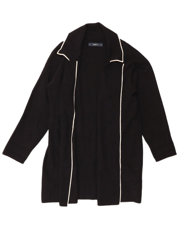 Pulover cardigan deschis pentru femei Zara UK 16 mare, negru, viscoză
