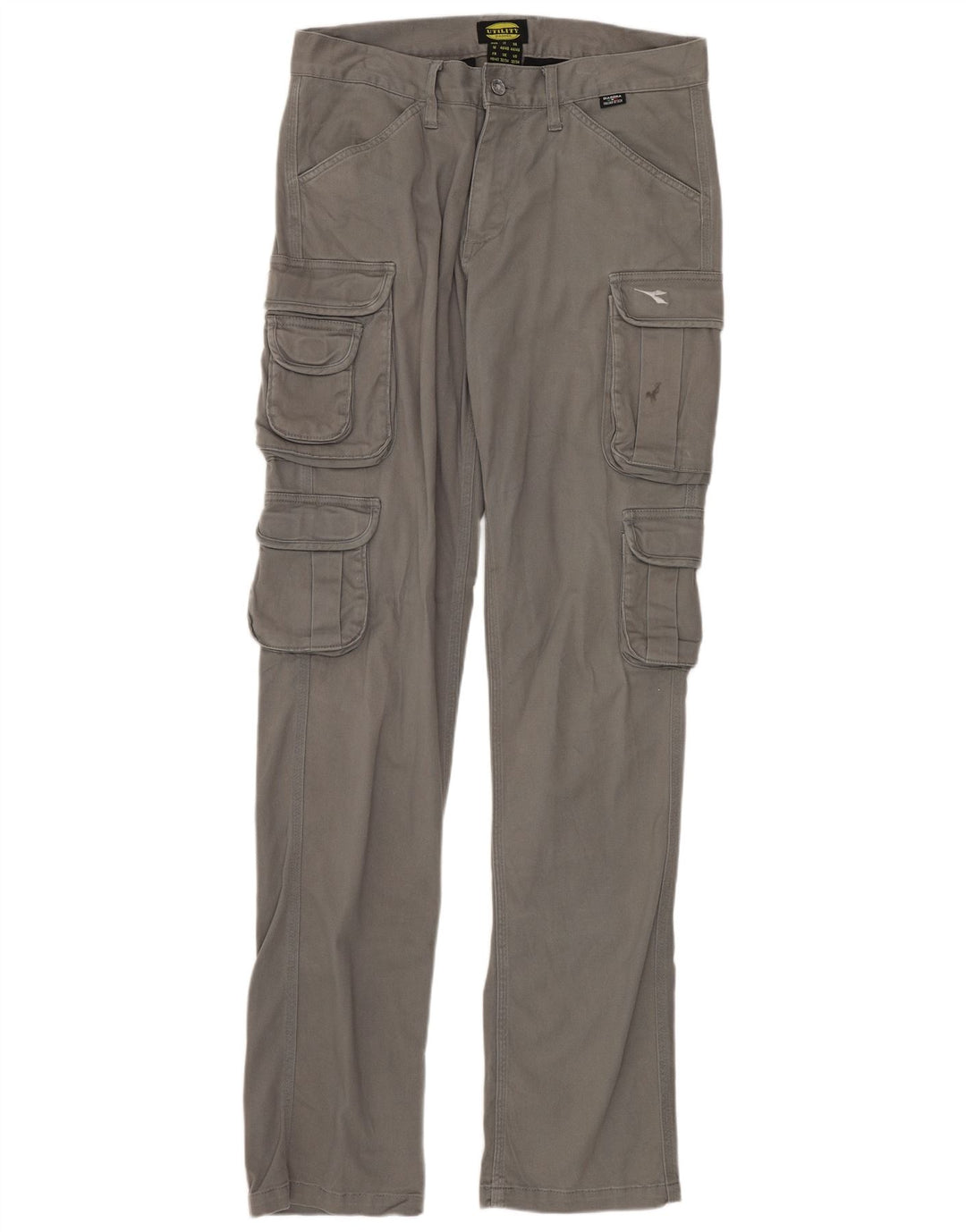 Pantaloni cargo subțiri pentru bărbați DIADORA L32 L34 bumbac gri