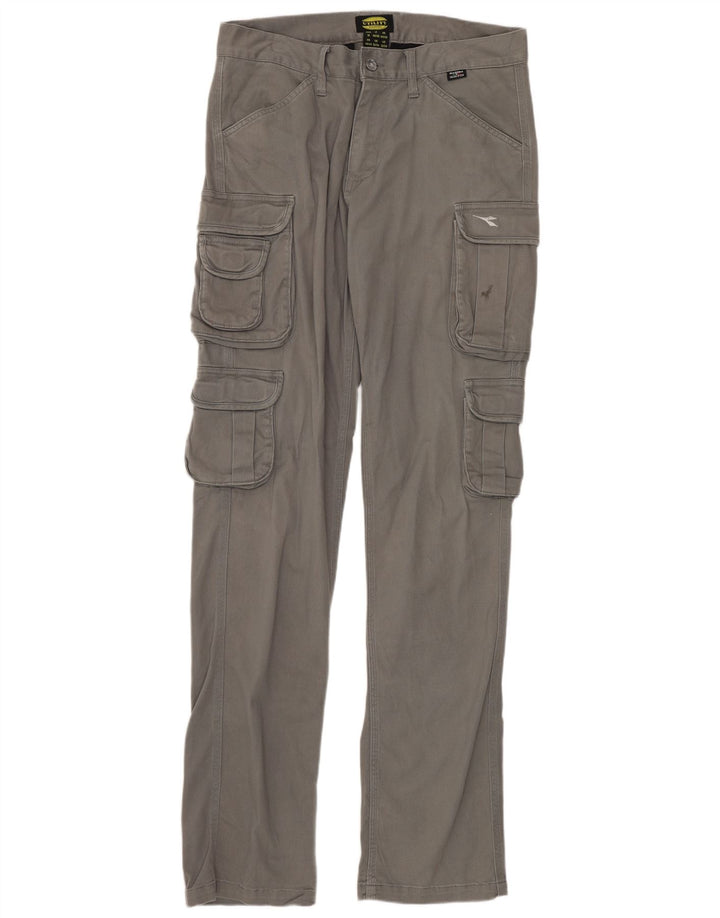 Pantaloni cargo subțiri pentru bărbați DIADORA L32 L34 bumbac gri