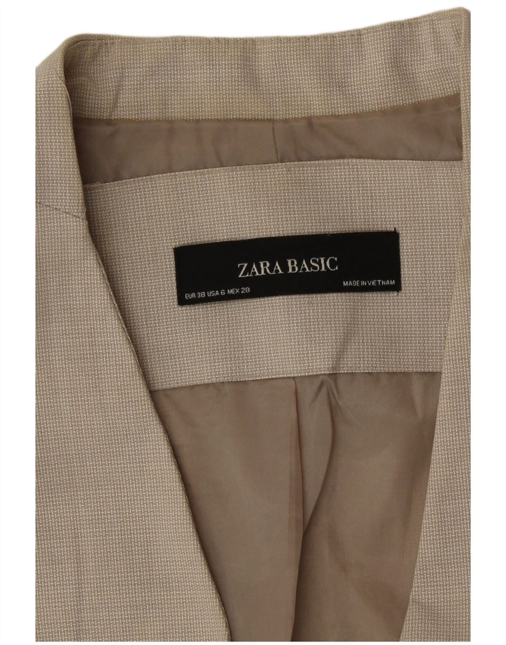 Jachetă Blazer Femei Zara 1 Buton EU 38 Mic Bej Houndstooth