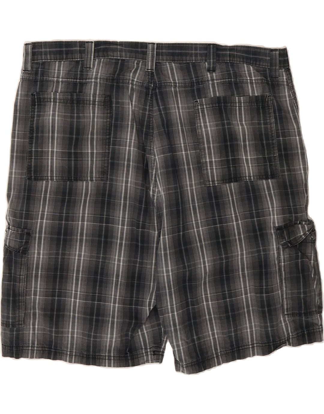 WRANGLER Mens Cargo Shorts W44 2XL Grey Check Cotton Vintage Wrangler and Second-Hand Wrangler from Messina Hembry 