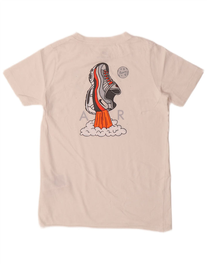 Tricou grafic Nike pentru băieți Top 10-11 ani Bumbac alb mediu