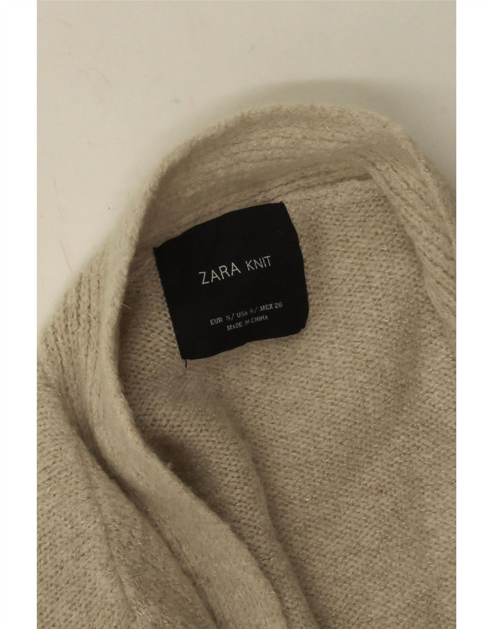 Pulover cardigan deschis pentru femei Zara UK 10 Mic Bej