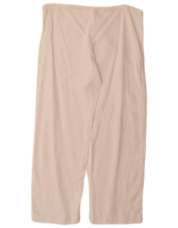 Pantaloni drepți casual de damă vintage W34 L29 alb