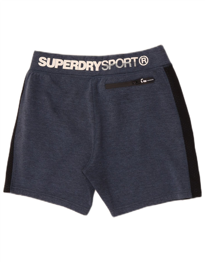 Pantaloni scurți sport grafic Superdry pentru bărbați, mari, bleumarin, poliester color bloc