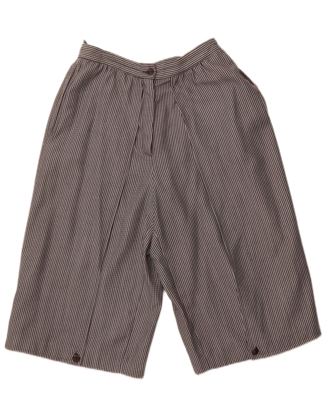 Bermude VINTAGE pentru femei cu talie înaltă IT 44 Medium W26 Gri cu dungi