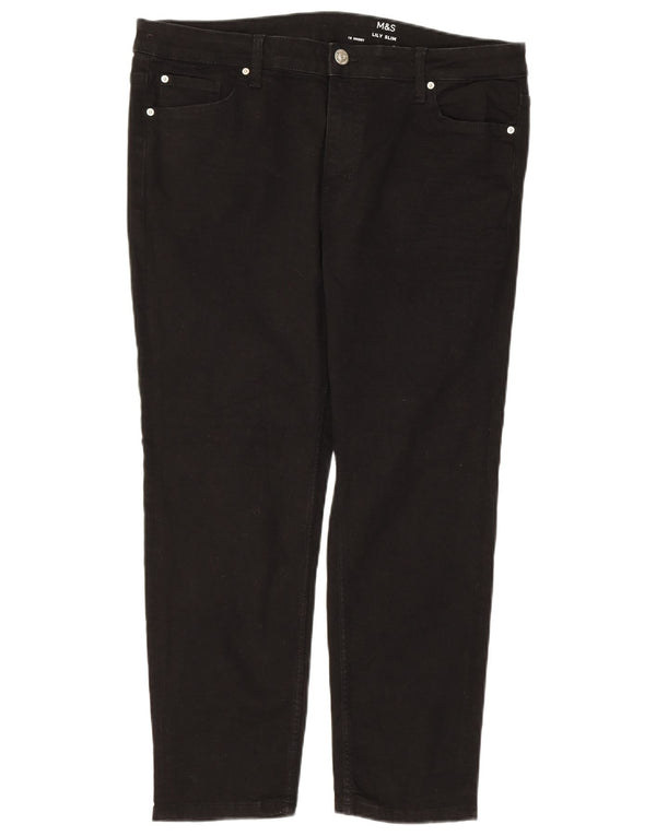 MARKS & SPENCER Blugi subțiri Lily pentru femei UK 18 XL W36 L26 bumbac negru