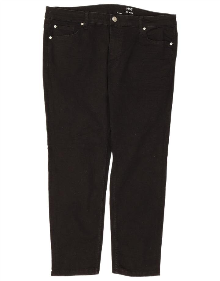 MARKS & SPENCER Blugi subțiri Lily pentru femei UK 18 XL W36 L26 bumbac negru