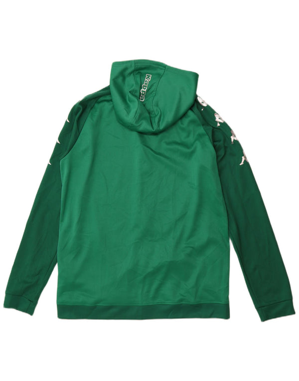 Pulover Kappa pentru bărbați, cu fermoar și grafic, XL, verde, poliester color bloc