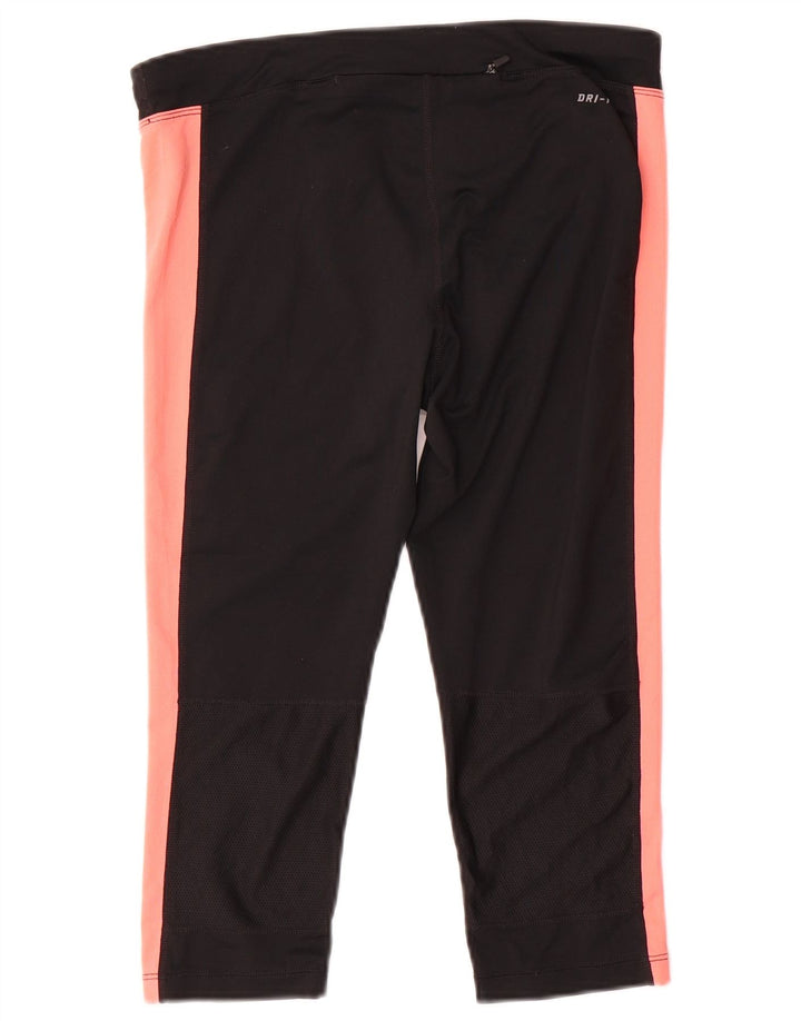 Leggings Nike Dri Fit Capri pentru femei UK 14 Medium Black Colorblock