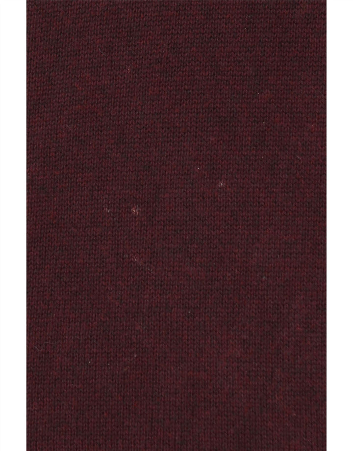 FAT FACE Pulover pentru bărbați, cu fermoar, cu gât, din bumbac mare, bordeaux