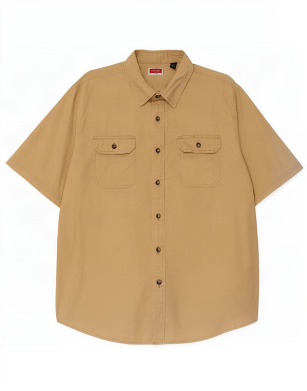 Cămașă cu mânecă scurtă pentru bărbați Wrangler, bumbac bej XL