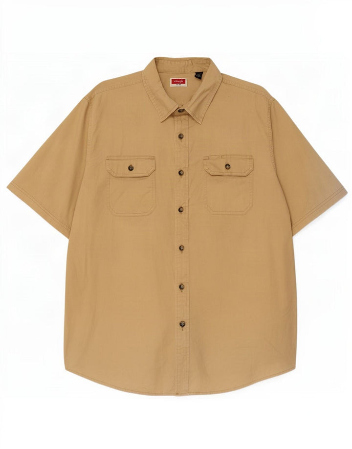 Cămașă cu mânecă scurtă pentru bărbați Wrangler, bumbac bej XL