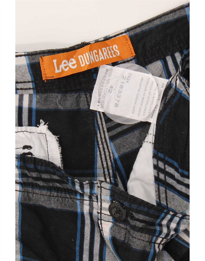 Pantaloni scurți cargo pentru bărbați Lee W42 2XL, bumbac negru cu carouri