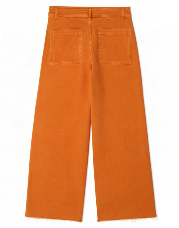 Blugi pentru femei Zara, The Marine, cu talie înaltă, cu picioare late, EU 42 Large W32 L29 Portocaliu